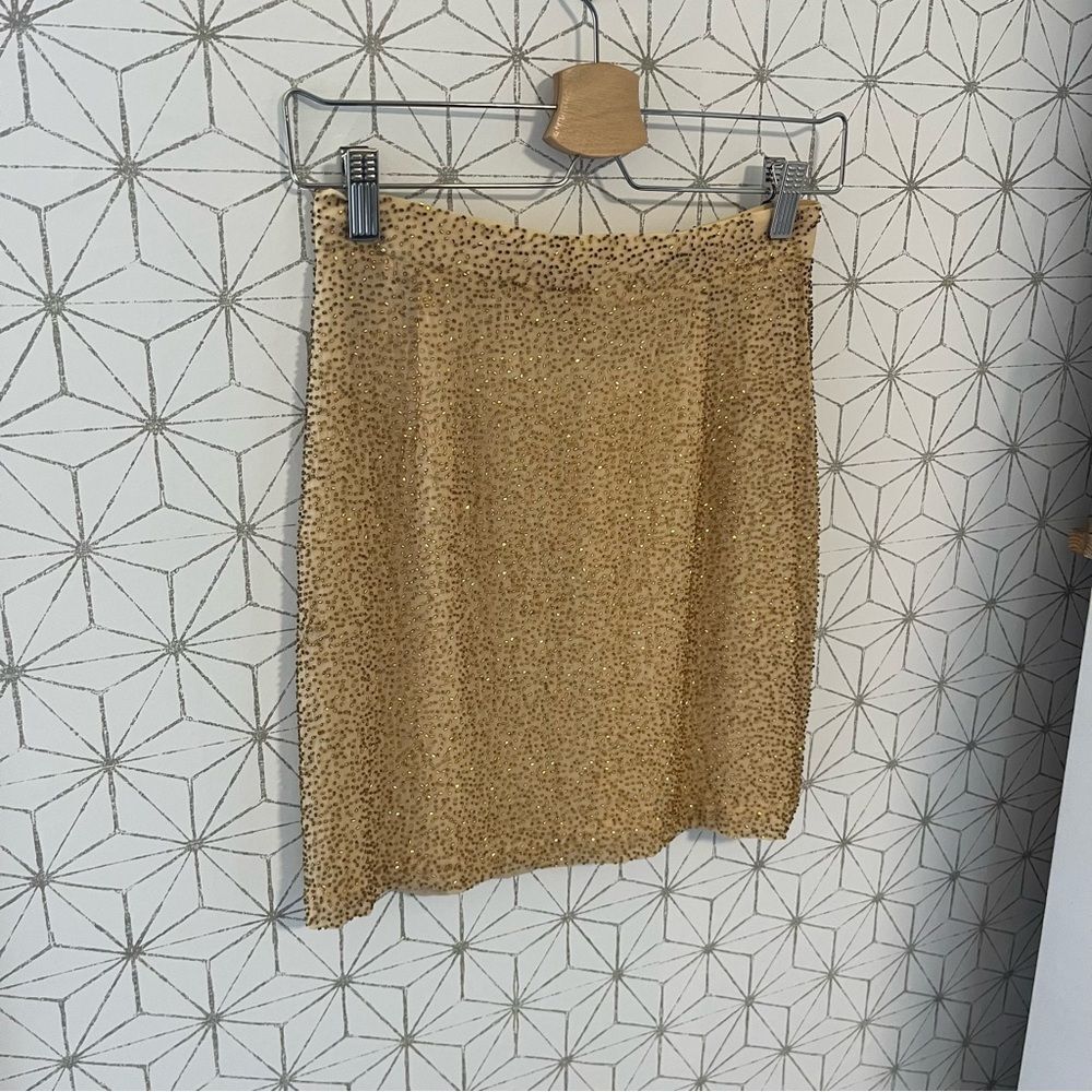 Vintage Gold Beaded Mini Skirt - Picture 2 of 8